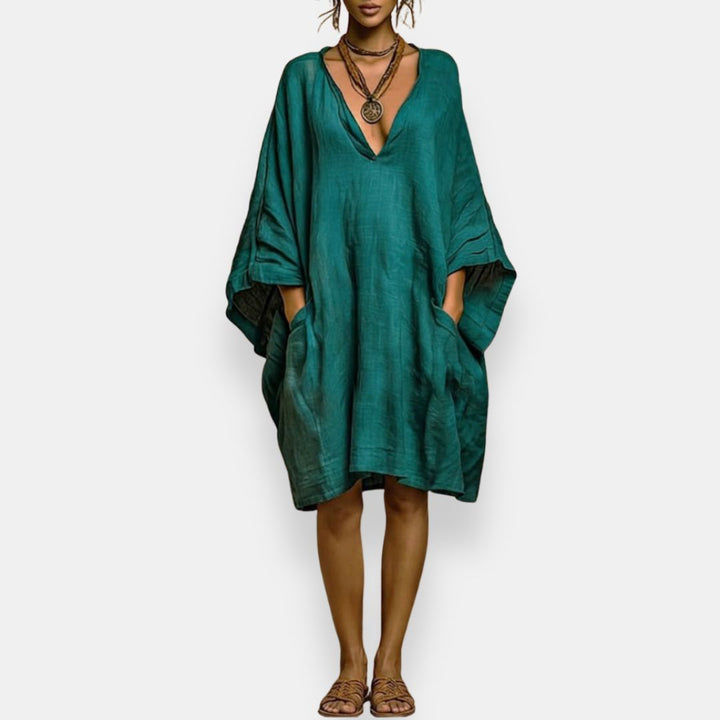 Celeste | Abito oversize con scollo