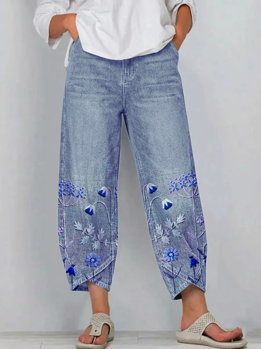 Gaia | Pantaloni casual ricamati