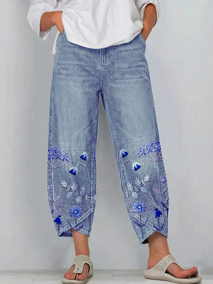 Gaia | Pantaloni casual ricamati