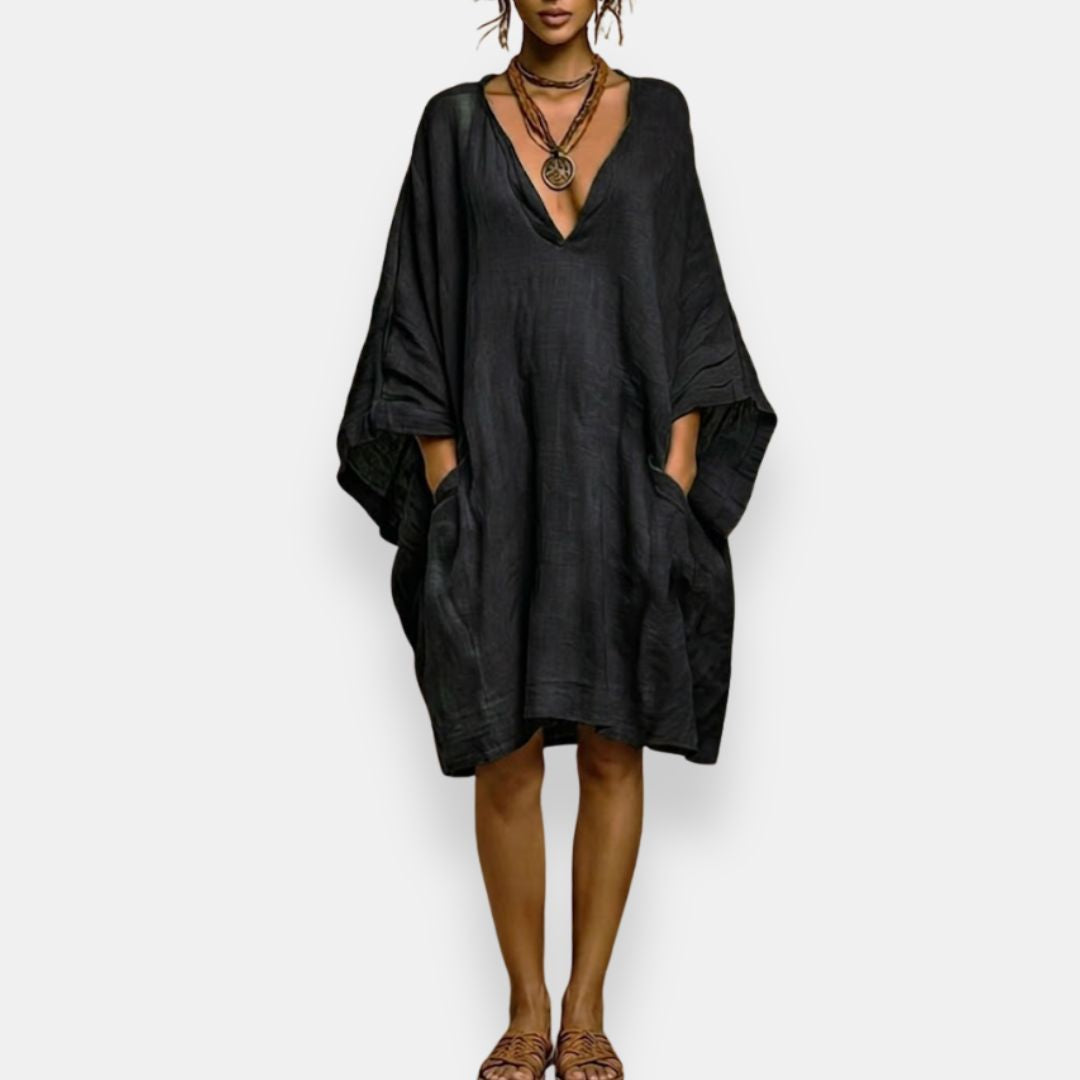 Celeste | Abito oversize con scollo