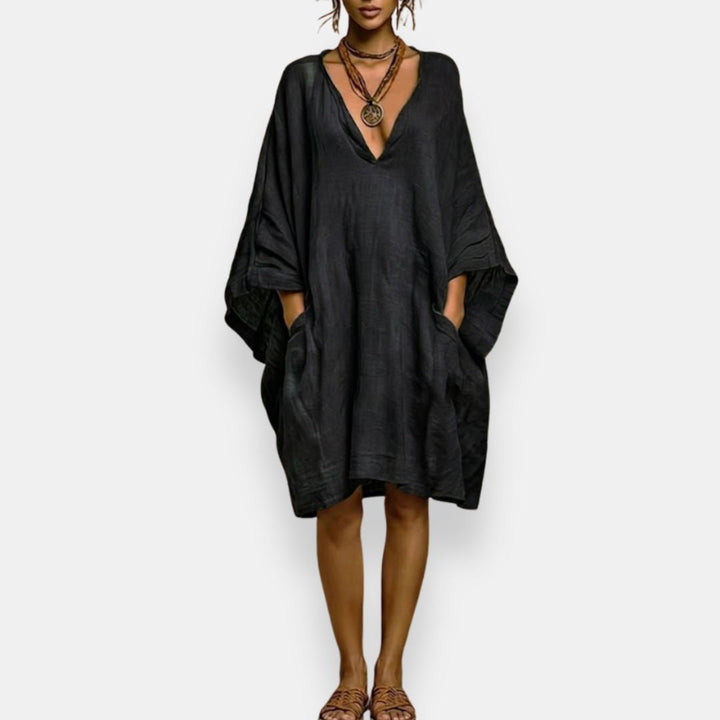 Celeste | Abito oversize con scollo
