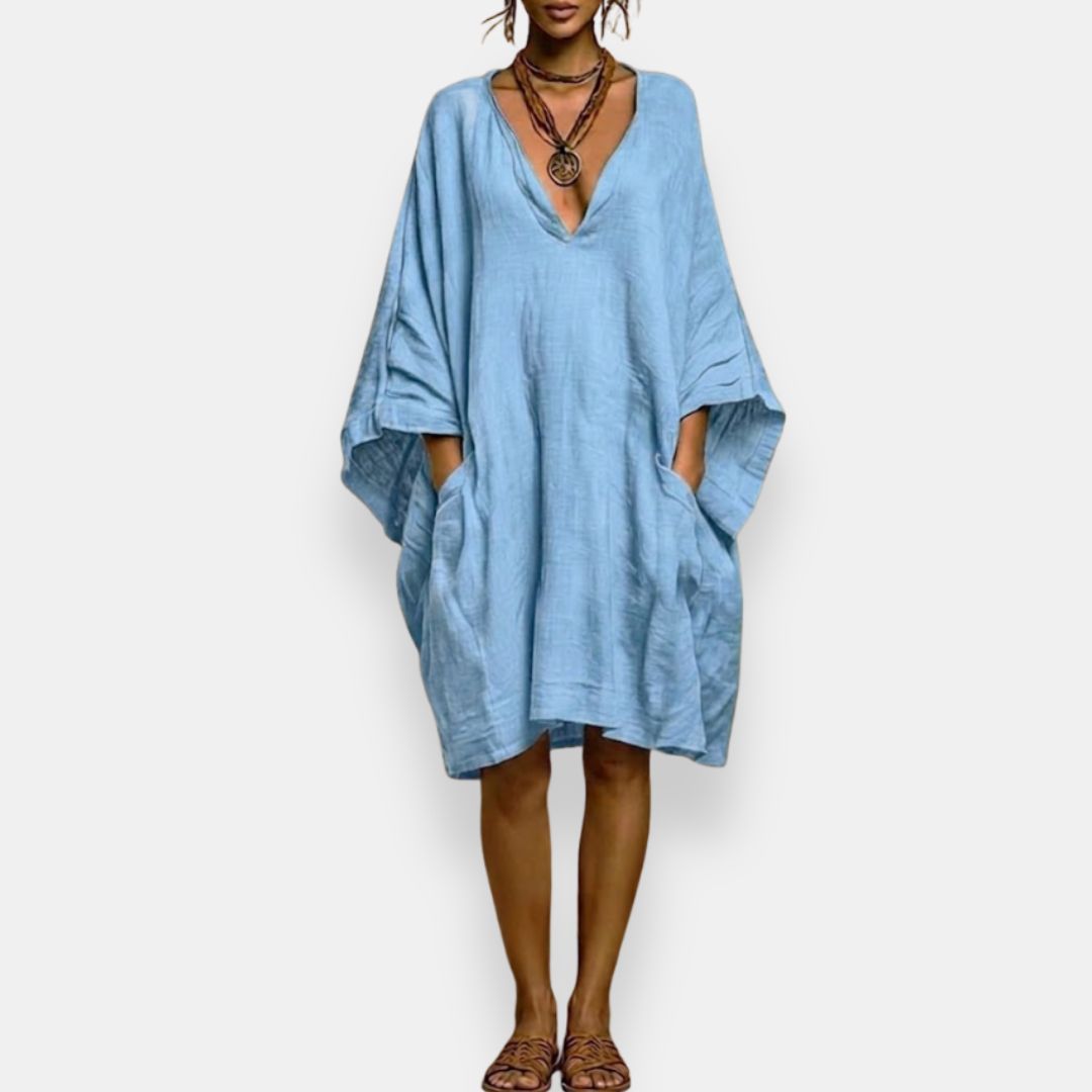 Celeste | Abito oversize con scollo