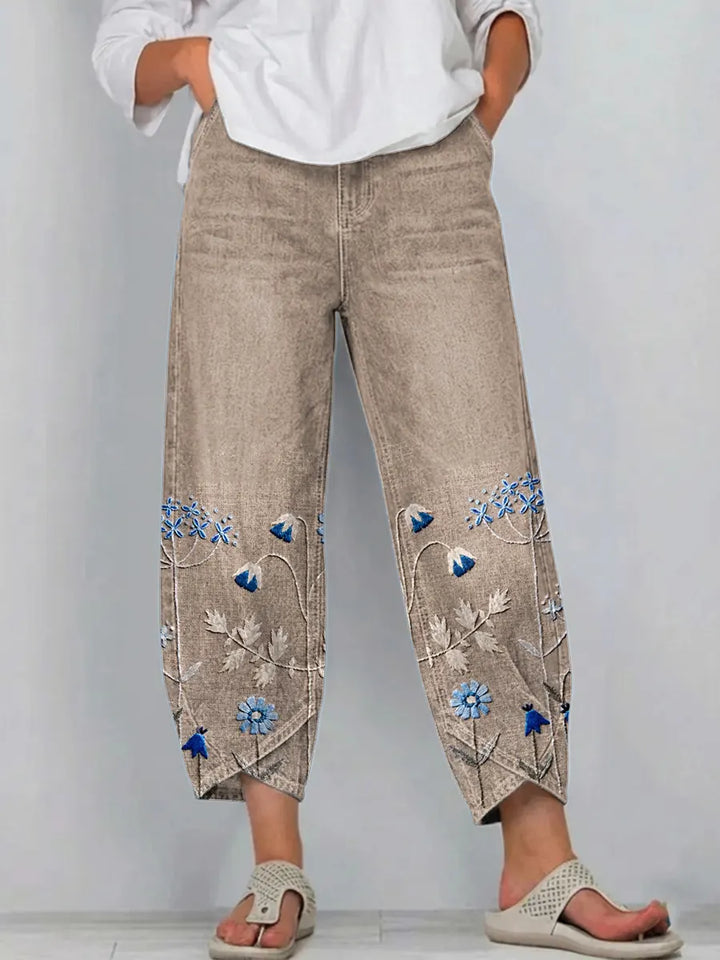 Gaia | Pantaloni casual ricamati