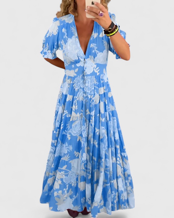 Debora – Abito a fiori con scollo a V