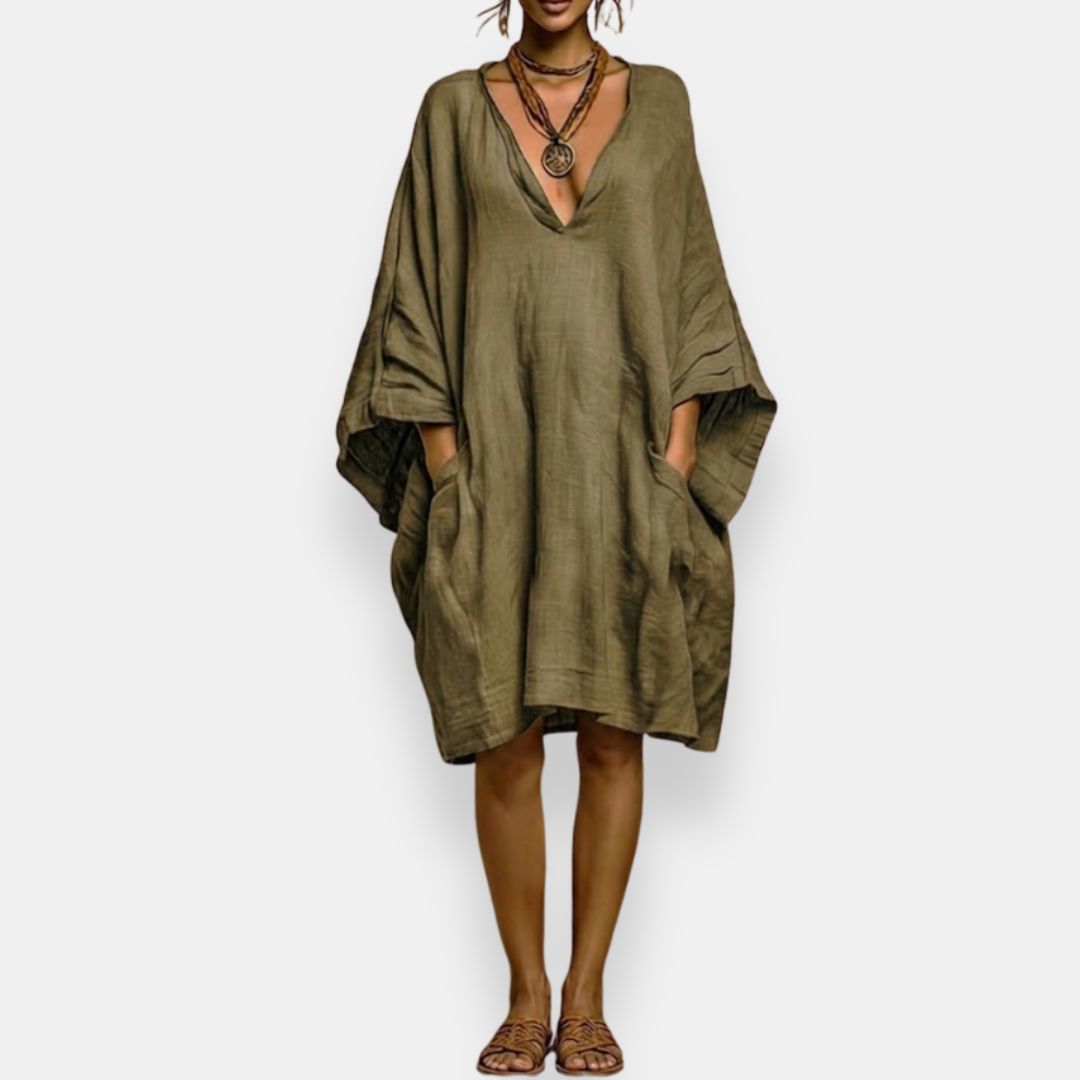 Celeste | Abito oversize con scollo
