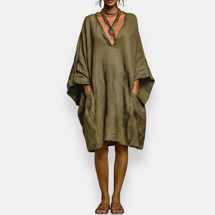 Celeste | Abito oversize con scollo