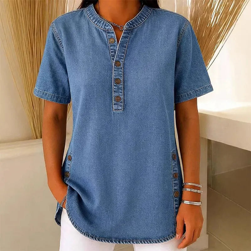 Zoe | Top in denim da donna, traspirante e casual