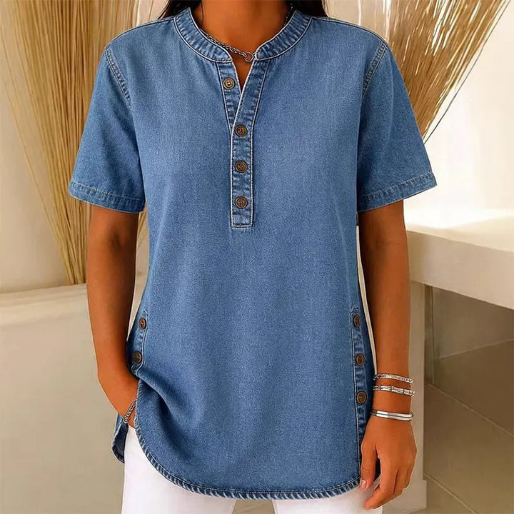 Zoe | Top in denim da donna, traspirante e casual