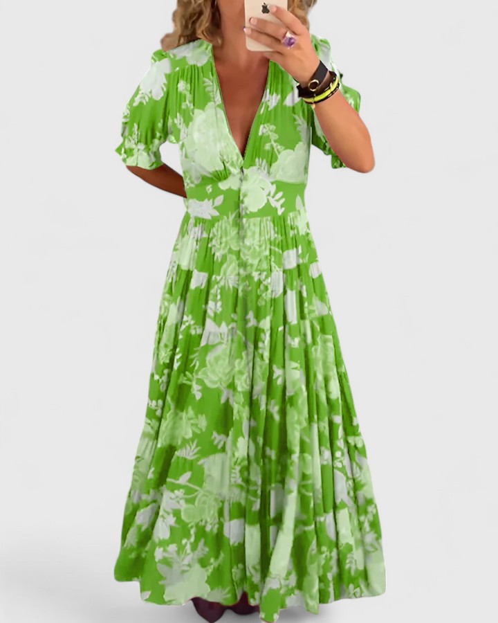 Debora – Abito a fiori con scollo a V