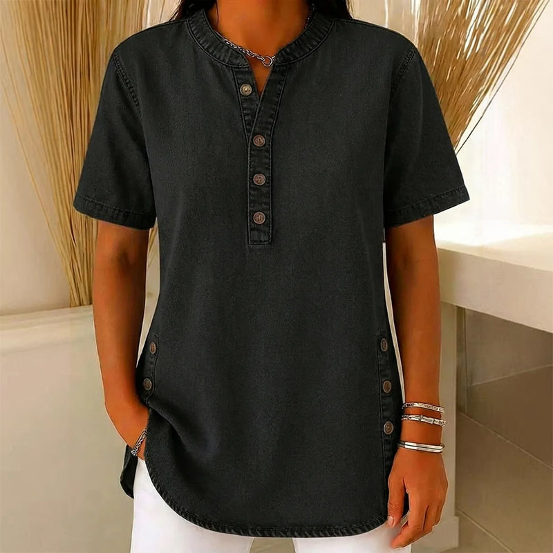 Zoe | Top in denim da donna, traspirante e casual