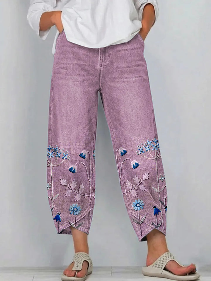 Gaia | Pantaloni casual ricamati