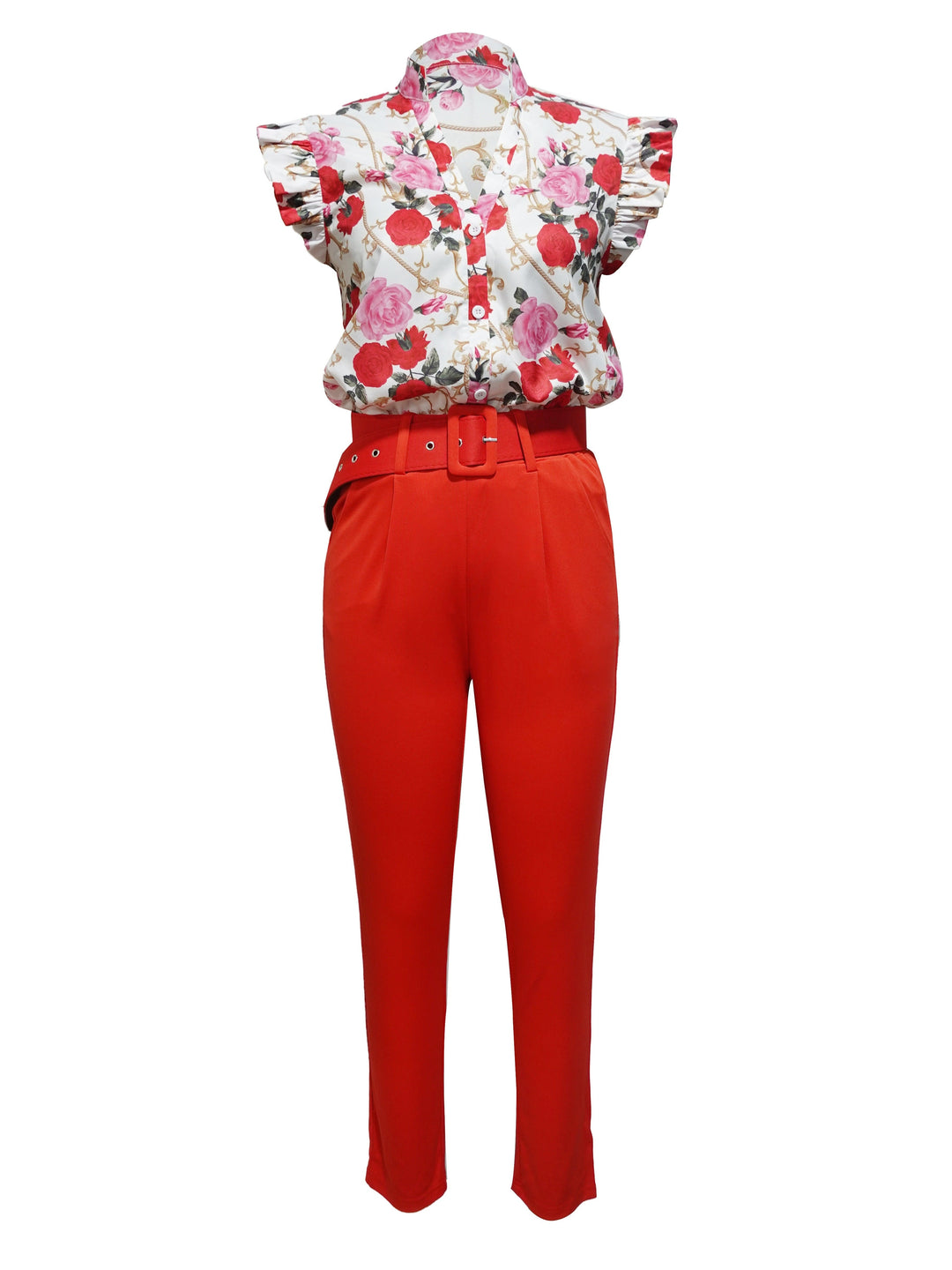 Florabel - Completo Elegante con Maniche Volanti