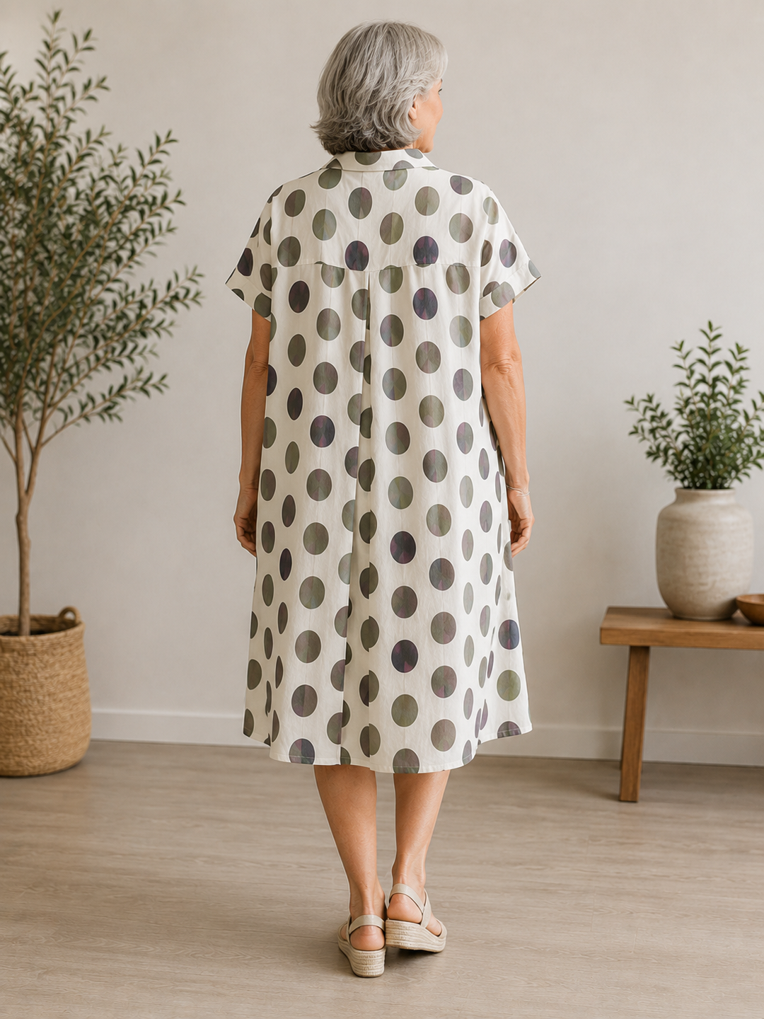 Olivia | Abito a camicia in lino e cotone stampato