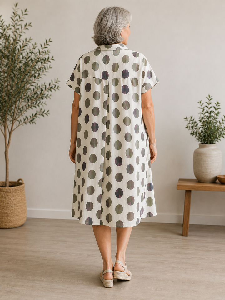 Olivia | Abito a camicia in lino e cotone stampato