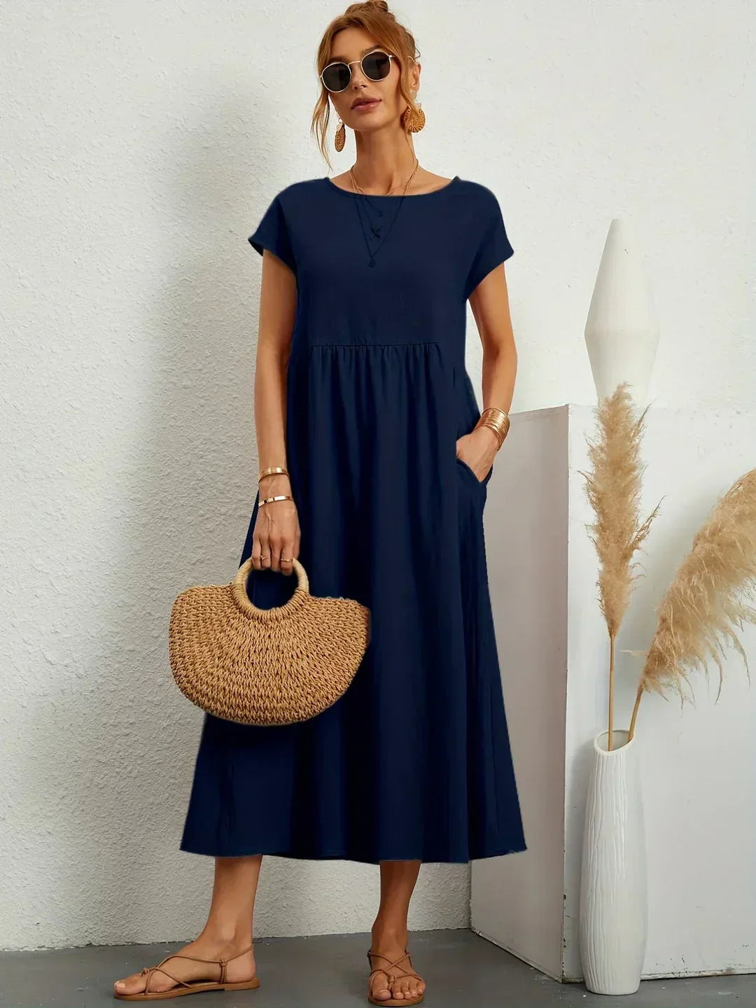 Maria — Abito midi fluido dall'eleganza senza tempo