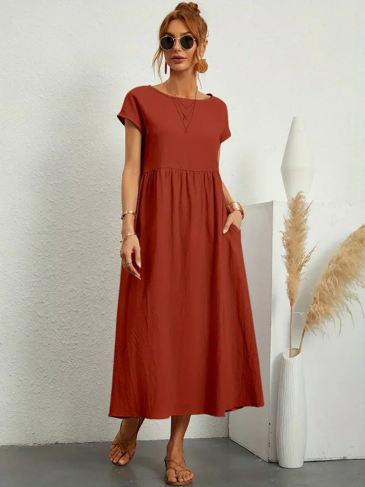 Maria — Abito midi fluido dall'eleganza senza tempo