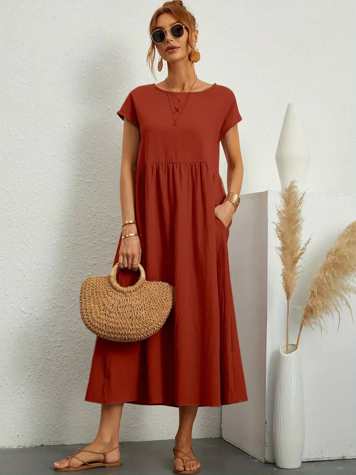 Maria — Abito midi fluido dall'eleganza senza tempo