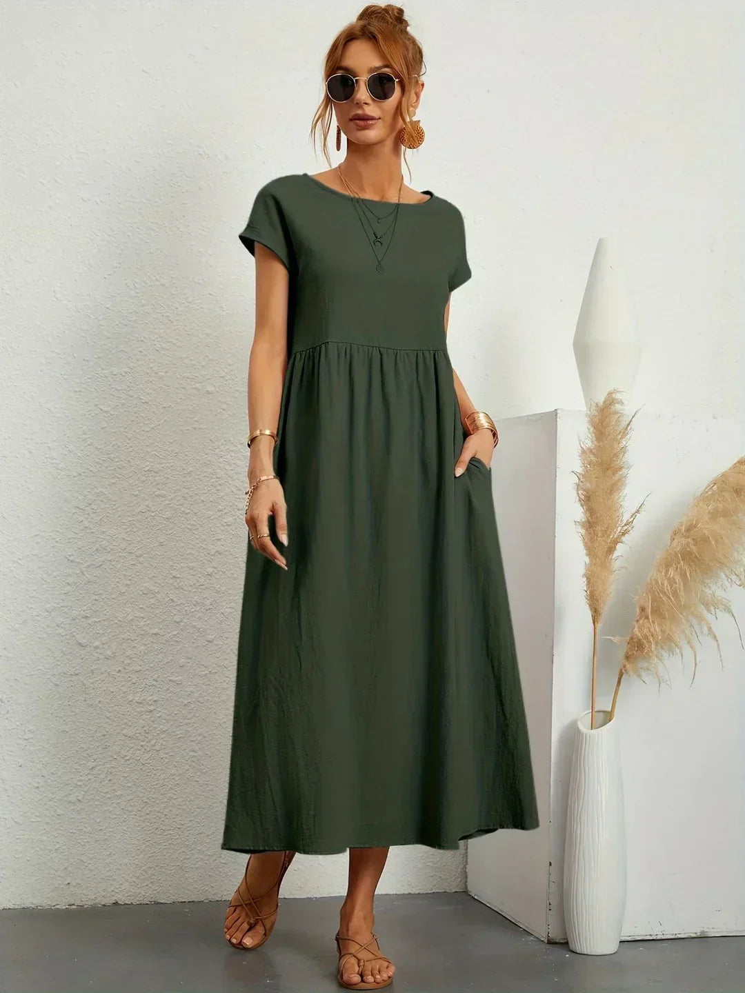 Maria — Abito midi fluido dall'eleganza senza tempo