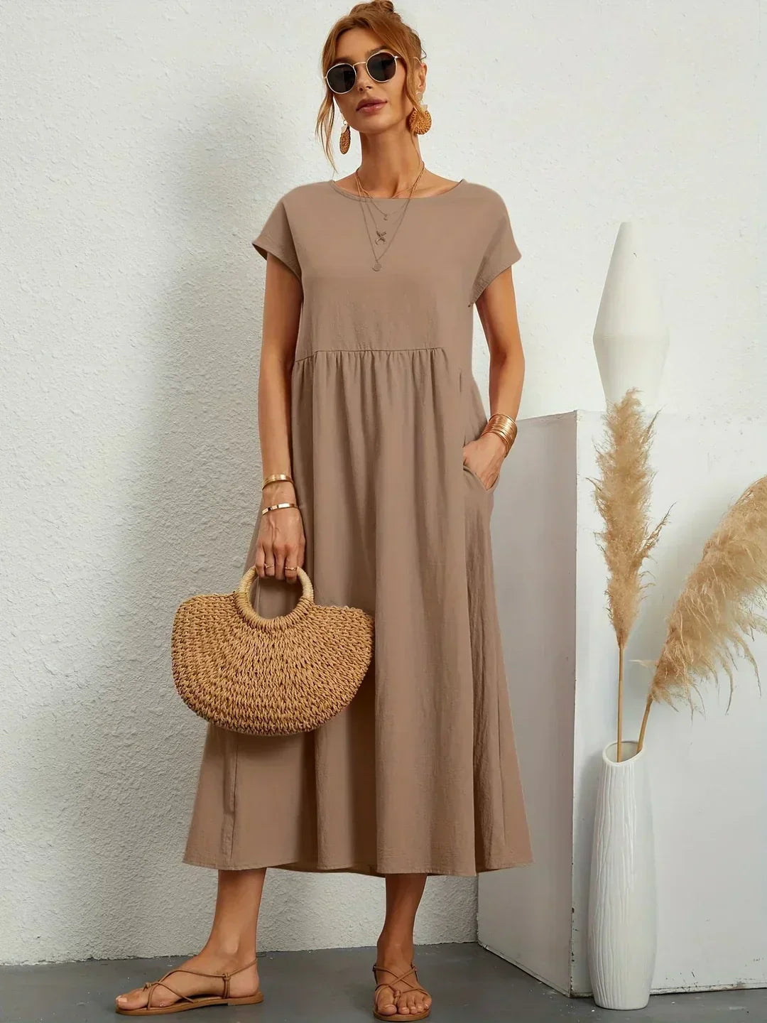 Maria — Abito midi fluido dall'eleganza senza tempo