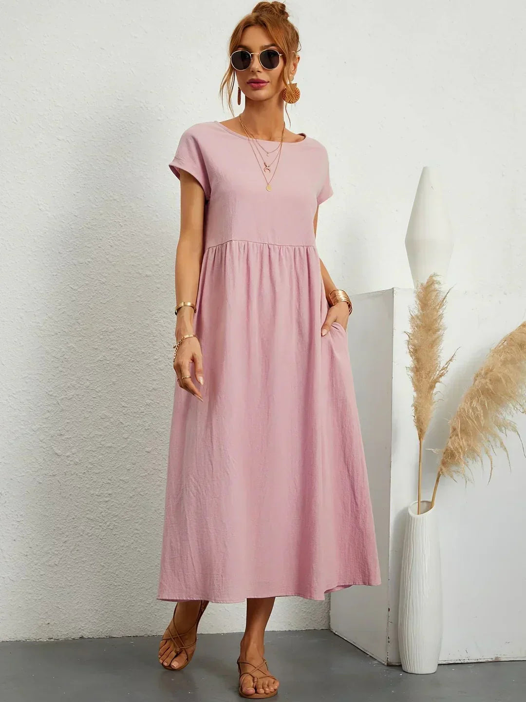 Maria — Abito midi fluido dall'eleganza senza tempo