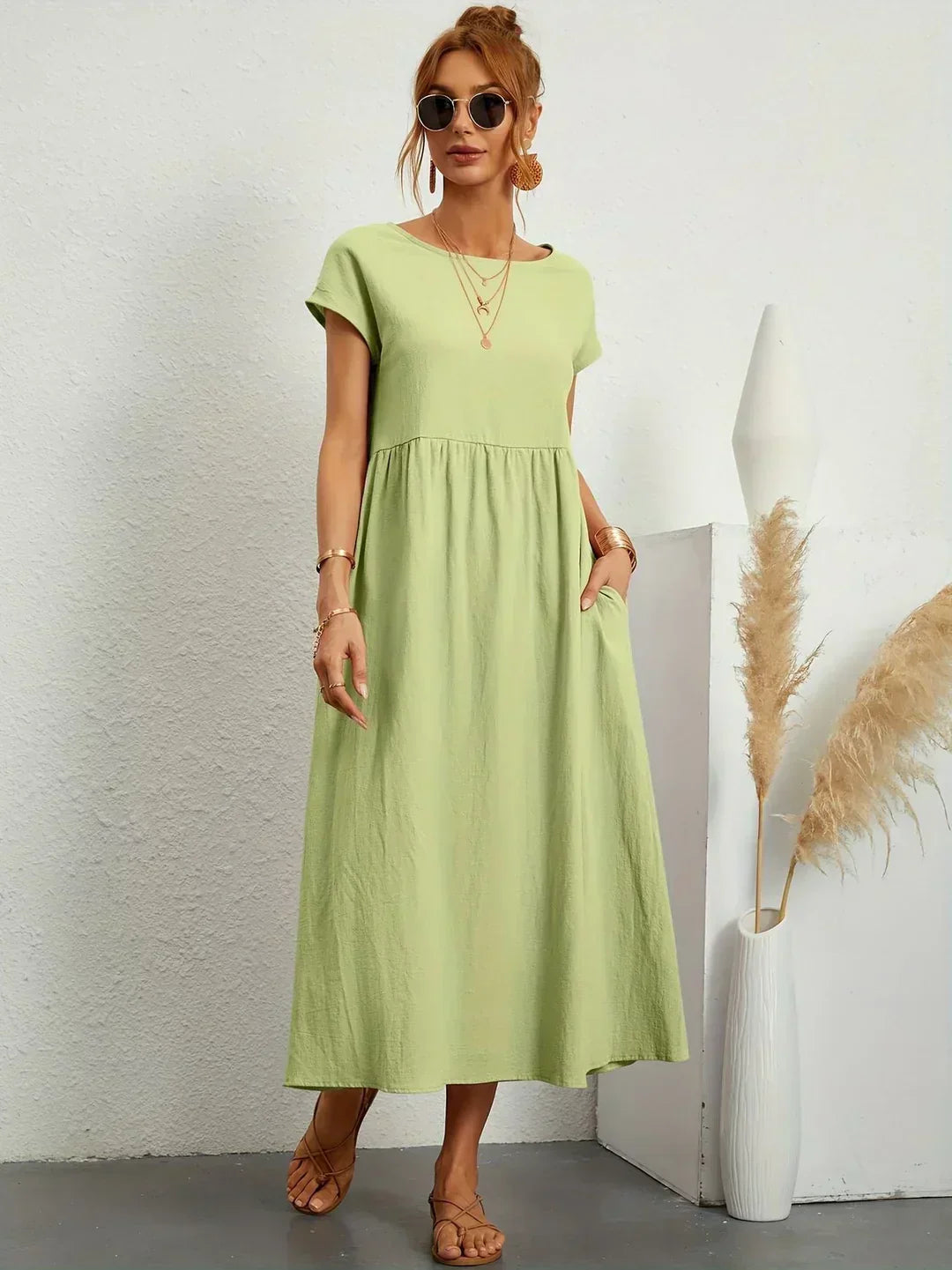Maria — Abito midi fluido dall'eleganza senza tempo