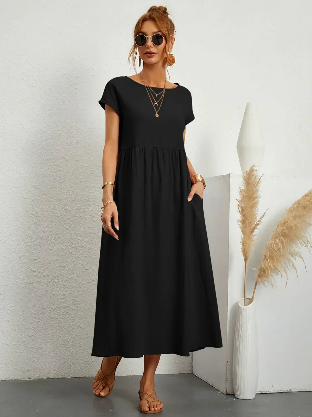 Maria — Abito midi fluido dall'eleganza senza tempo