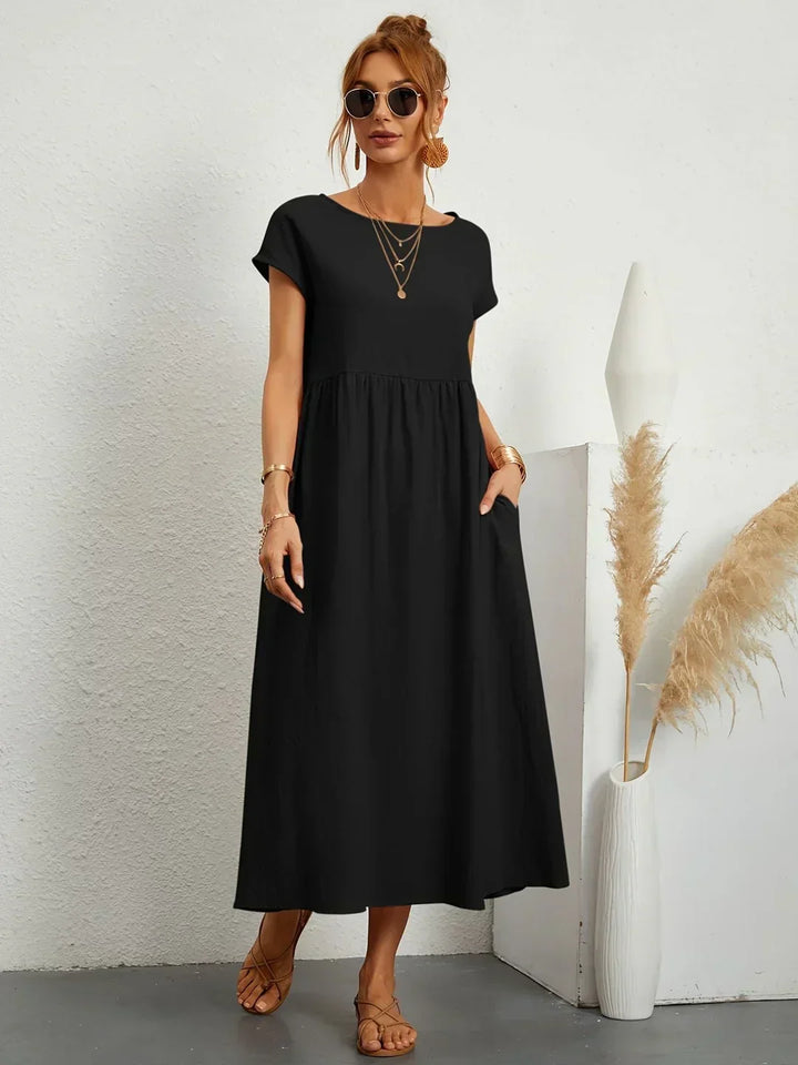 Maria — Abito midi fluido dall'eleganza senza tempo