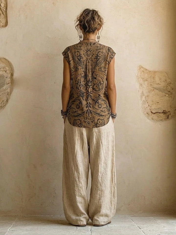 Luciana | SET IN LINO A TRE PEZZI DA DONNA