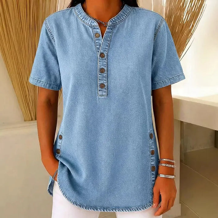 Zoe | Top in denim da donna, traspirante e casual