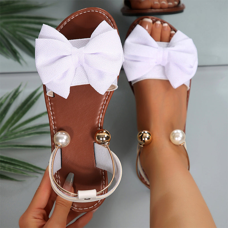 Silvia | Sandali eleganti con cinturino color perla intorno alla caviglia