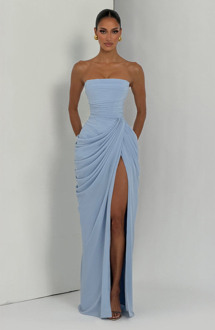 Federica - Abito lungo senza spalline dal design sofisticato