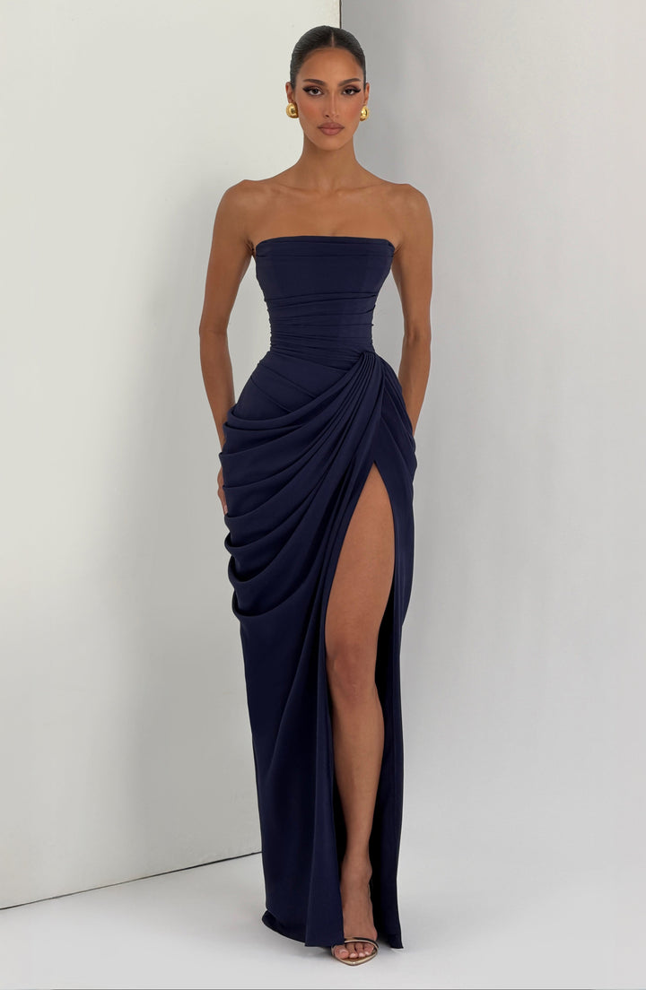 Federica - Abito lungo senza spalline dal design sofisticato