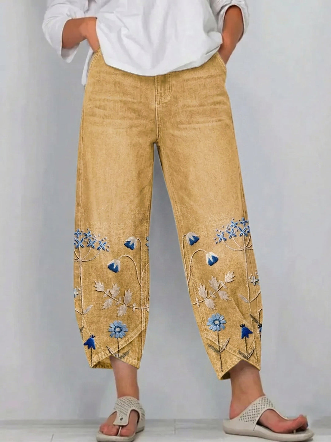 Gaia | Pantaloni casual ricamati