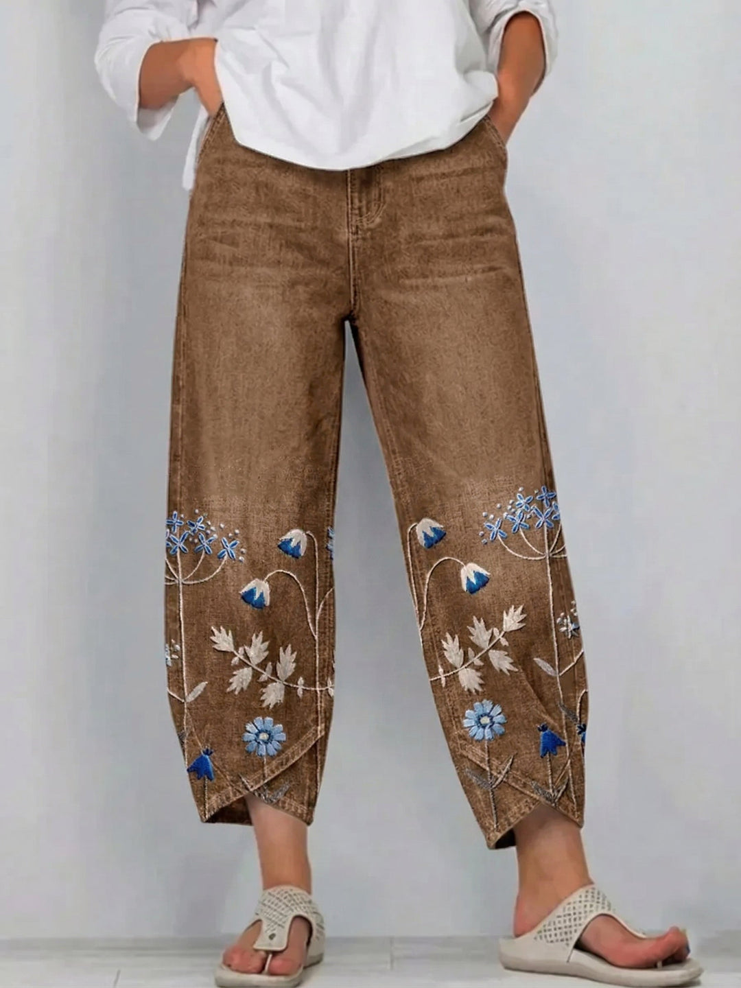 Gaia | Pantaloni casual ricamati