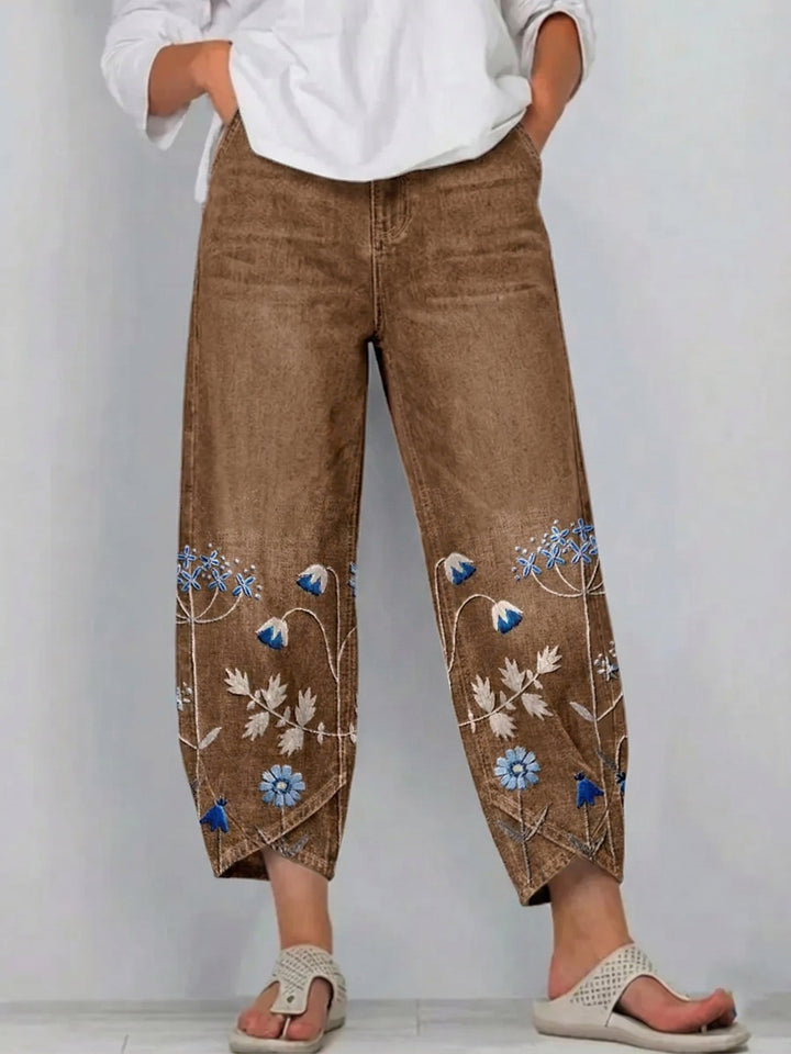 Gaia | Pantaloni casual ricamati