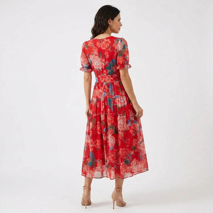 Debora – Abito a fiori con scollo a V