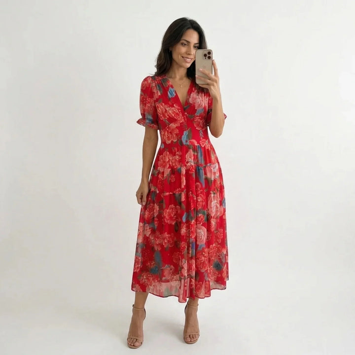 Debora – Abito a fiori con scollo a V