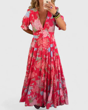 Debora – Abito a fiori con scollo a V