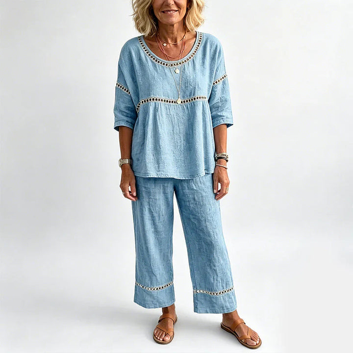 Livia - Completo casual con dettagli traforati
