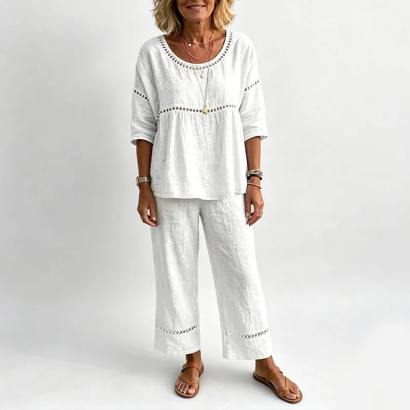 Livia - Completo casual con dettagli traforati